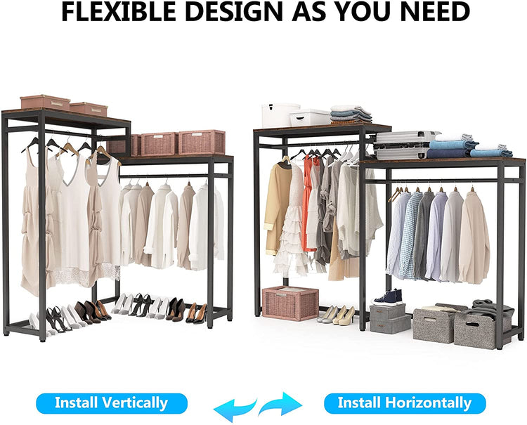 Free Standing Closet Organizer, Heavy Duty Wardrobe Closet Tribesigns