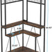 Corner Plant Stand, 67" Tall Flower Shelf with 15 Hanging Hooks Tribesigns