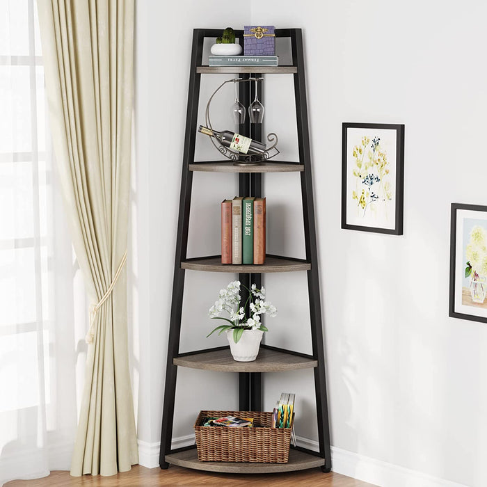 Tribesigns Corner Shelf, 70" Tall Corner Ladder Shelf Small Bookshelf Tribesigns