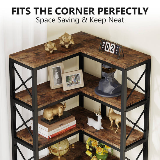 Tribesigns Corner Bookshelf, 7-Tier Tall Corner Bookcase Storage Display Rack Tribesigns