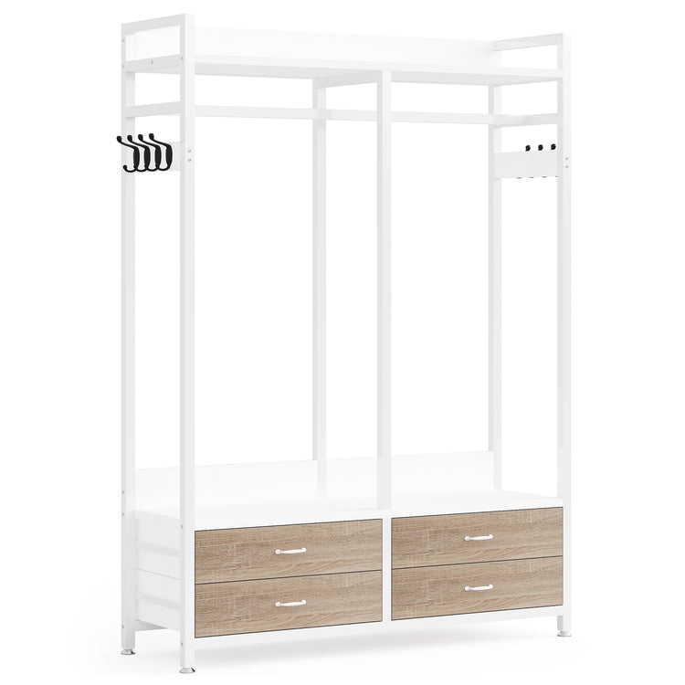 Freestanding Closet Organizer, Garment Rack with Drawers & Shelves Tribesigns