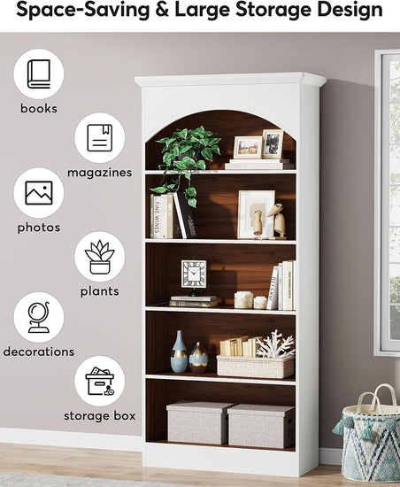 Tribesigns Tribesigns Bookcase, 70.9" Tall Bookshelf with 5-Tier Storage Shelves