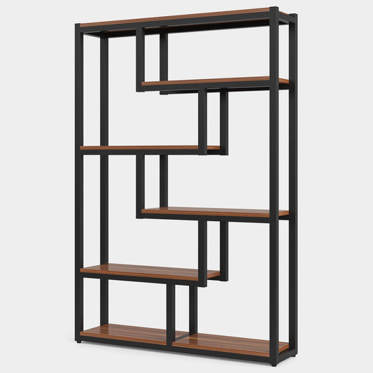 Tribesigns 5-Tier Industrial Bookshelf, Vintage Etagere Bookcase Tribesigns