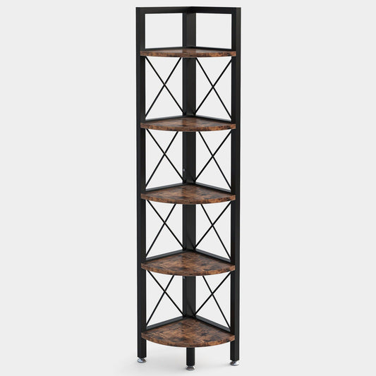 Tribesigns Corner Shelf, 5 Tier / 6Tier Corner Bookshelf Bookcase for Small Space Tribesigns