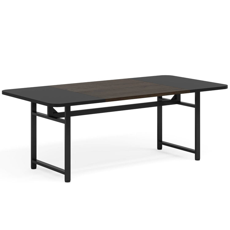 70.8" Dining Table, Industrial Rectangle Kitchen Table for 6-8 People Tribesigns