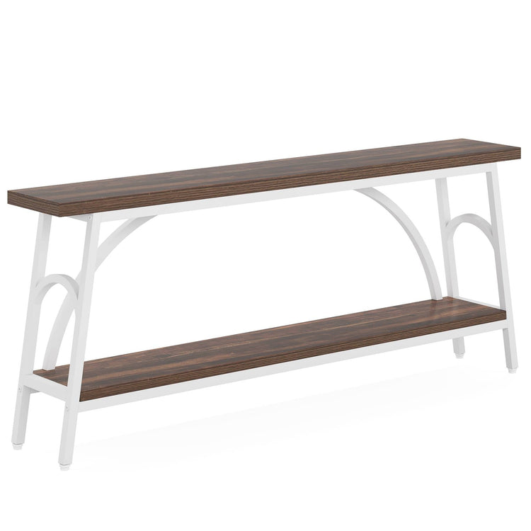 Console Table, 70.8” Sofa Tables Entryway Table with 2 Tier Wood Shelves Tribesigns