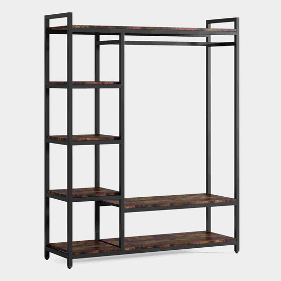 Freestanding Closet Organizer, Garment Rack with 6 Shelves Tribesigns