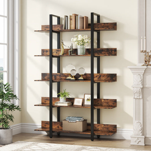 Tribesigns 5-Tier Bookshelf, Industrial 5-Shelf Etagere Bookcase Tribesigns