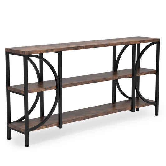 Console Table, 70.86" Sofa Entryway Table with 3 Tier Storage Shelves Tribesigns