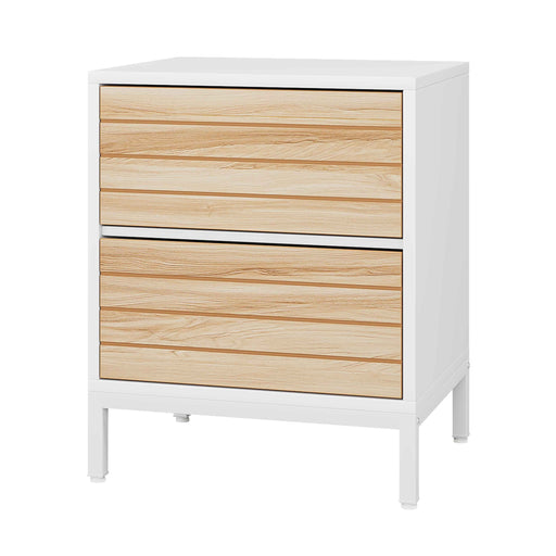 Nightstand, Wood End Table Bedside Table with 2-Drawer Tribesigns