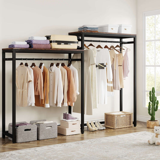 Free Standing Closet Organizer, Heavy Duty Wardrobe Closet Tribesigns