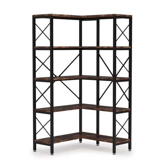 Tribesigns Corner Bookshelf, 5-Shelf Corner Etagere Bookcase, Corner Display Rack Tribesigns