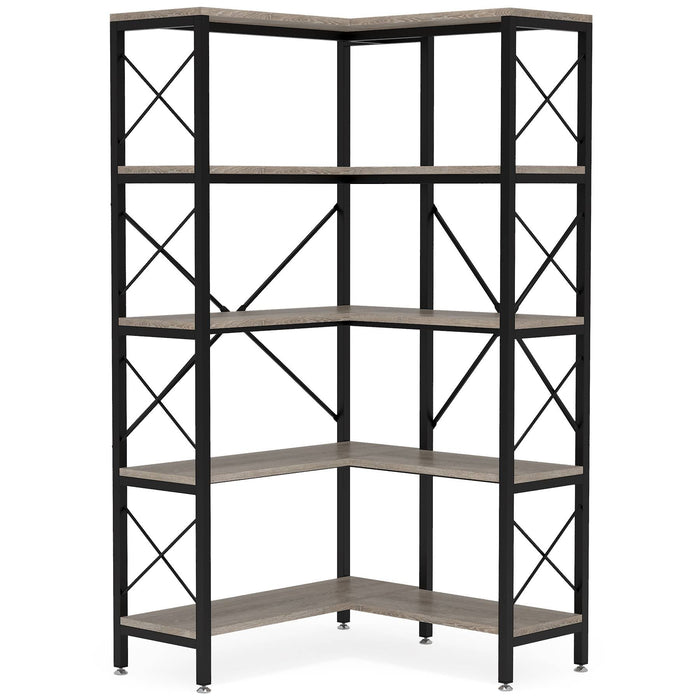 Tribesigns Corner Bookshelf, 5-Shelf Corner Etagere Bookcase, Corner Display Rack Tribesigns