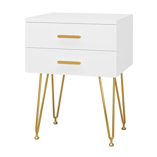 Nightstand, 26" Tall Bedside End Table with 2-Drawer Tribesigns