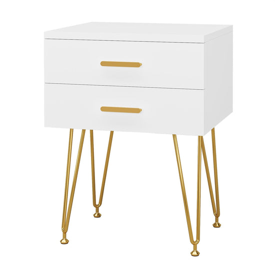 Nightstand, 26" Tall Bedside End Table with 2-Drawer Tribesigns