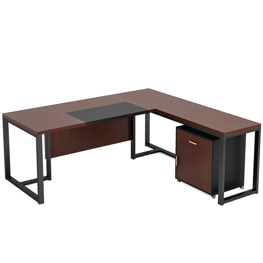 Tribesigns L-Shaped Desk, 70.8’’ Executive Desk with Mobile File Cabinet Tribesigns