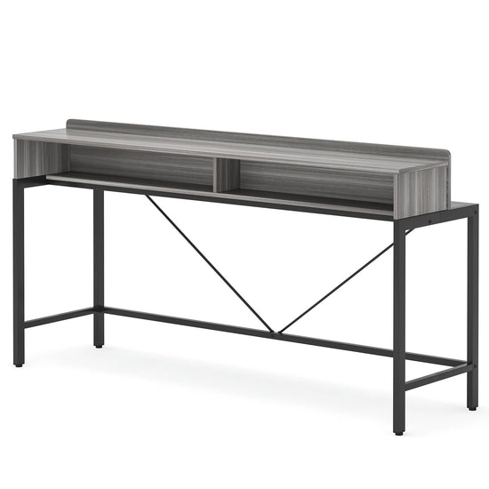 2-Tier Console Table, 70.9" Sofa Hallway Table with Open Shelves Tribesigns