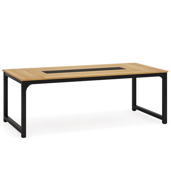 Dining Table for 6-8 Person, Industrial Kitchen Table with Metal Frame Tribesigns