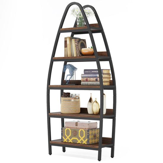 5-Tier Bookshelf, 69" Tall Open Etagere Bookcase Display Shelf Unit Tribesigns