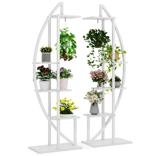 Plant Stand, 5-Tier Curved Flower Display Shelf Pack of 2 Tribesigns
