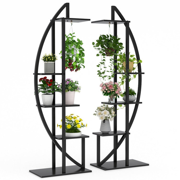 Plant Stand, 5-Tier Curved Flower Display Shelf Pack of 2 Tribesigns