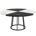 Round Dining Table for 4 People, 47" Kitchen Table with Circle Metal Base Tribesigns