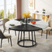 Round Dining Table for 4 People, 47" Kitchen Table with Circle Metal Base Tribesigns