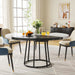 Round Dining Table for 4 People, 47" Kitchen Table with Circle Metal Base Tribesigns